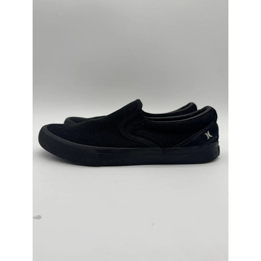 Hurley Arlo Slip On Shoes Men's Size 9 Black Casual‎ Canvas Sneakers